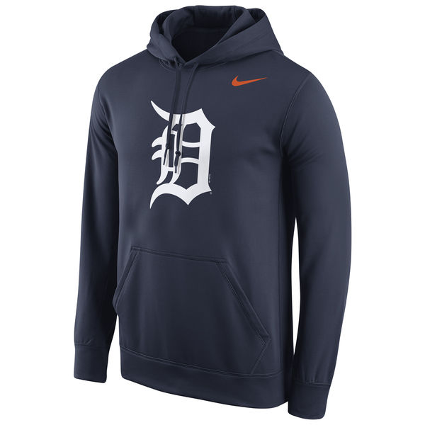 Men Detroit Tigers Nike Logo Performance Pullover Hoodie Navy->detroit tigers->MLB Jersey